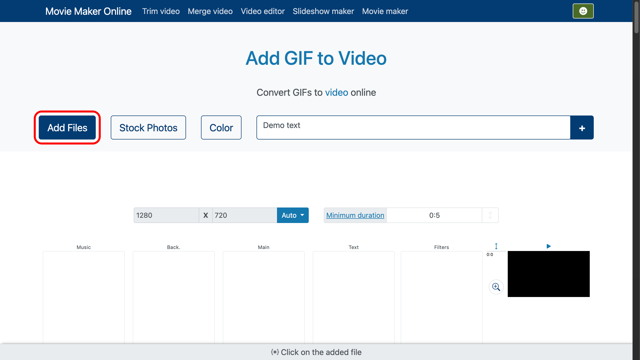 Pretvaranje videa u GIF – Otpremite svoj GIF u video‑editor